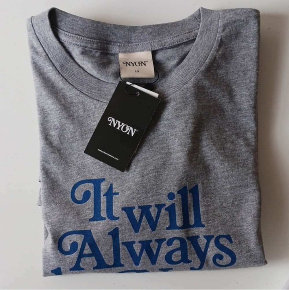 NWT NYON Gray Cotton Long Sleeve T Shirt Size L